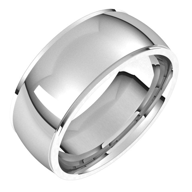 14K Yellow Or White Or Rose Gold Or Sterling Silver Or Platinum Or Palladium Standard Stepped-Edge Comfort-Fit Half Round Band