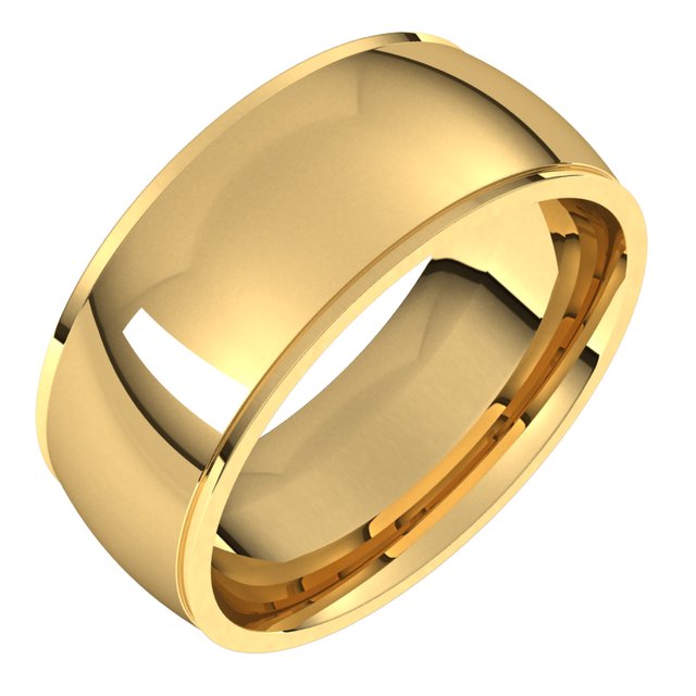 14K Yellow Or White Or Rose Gold Or Sterling Silver Or Platinum Or Palladium Standard Stepped-Edge Comfort-Fit Half Round Band