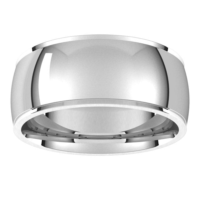 14K Yellow Or White Or Rose Gold Or Sterling Silver Or Platinum Or Palladium Standard Stepped-Edge Comfort-Fit Half Round Band
