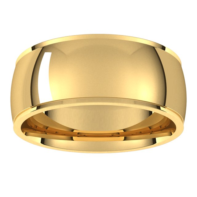 14K Yellow Or White Or Rose Gold Or Sterling Silver Or Platinum Or Palladium Standard Stepped-Edge Comfort-Fit Half Round Band