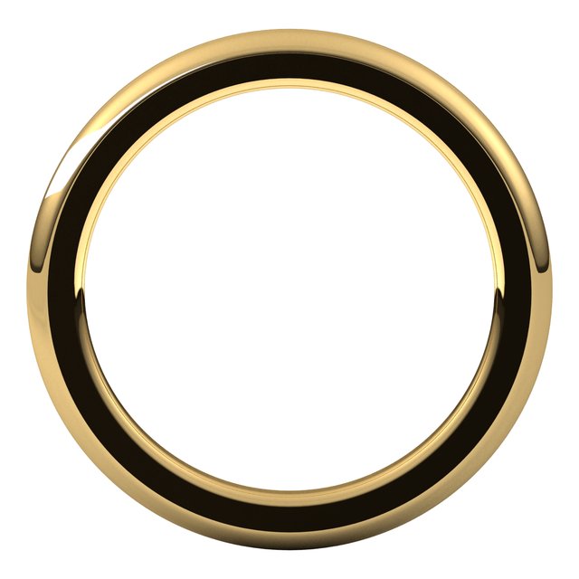 14K Yellow Or White Or Rose Gold Or Sterling Silver Or Platinum Or Palladium Heavyweight Comfort Fit Half Round Heavy Band