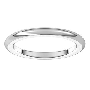 14K White Gold 2 Mm Comfort-Fit Heavyweight Half Round Comfort Fit Heavy Band Size 6