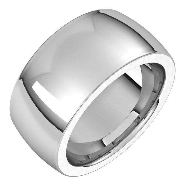 14K Yellow Or White Or Rose Gold Or Sterling Silver Or Platinum Or Palladium Heavyweight Comfort Fit Half Round Heavy Band