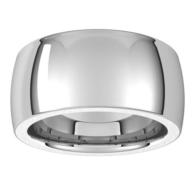 14K Yellow Or White Or Rose Gold Or Sterling Silver Or Platinum Or Palladium Heavyweight Comfort Fit Half Round Heavy Band