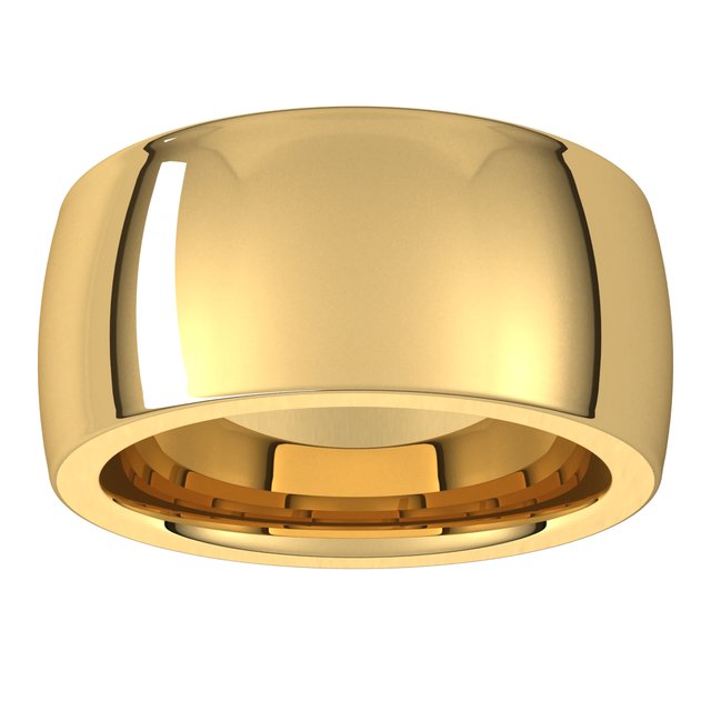 14K Yellow Or White Or Rose Gold Or Sterling Silver Or Platinum Or Palladium Heavyweight Comfort Fit Half Round Heavy Band