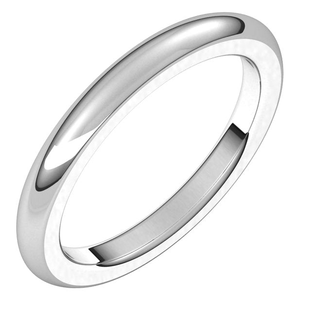 14K Yellow Or White Or Rose Gold Or Sterling Silver Or Platinum Or Palladium Heavyweight Comfort Fit Half Round Heavy Band