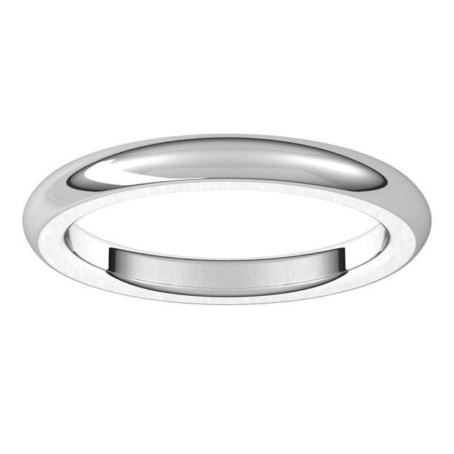 14K Yellow Or White Or Rose Gold Or Sterling Silver Or Platinum Or Palladium Heavyweight Comfort Fit Half Round Heavy Band