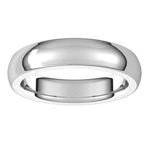 14K White Gold 4.5 Mm Comfort-Fit Heavyweight Half Round Comfort Fit Heavy Band Size 9
