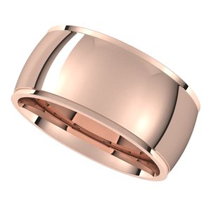 18K Yellow Or White Or Rose Gold Stepped-Edge Comfort-Fit Half Round Band