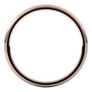 10K Yellow Or Rose Gold 1 Mm Half Round Comfort Fit Light Band