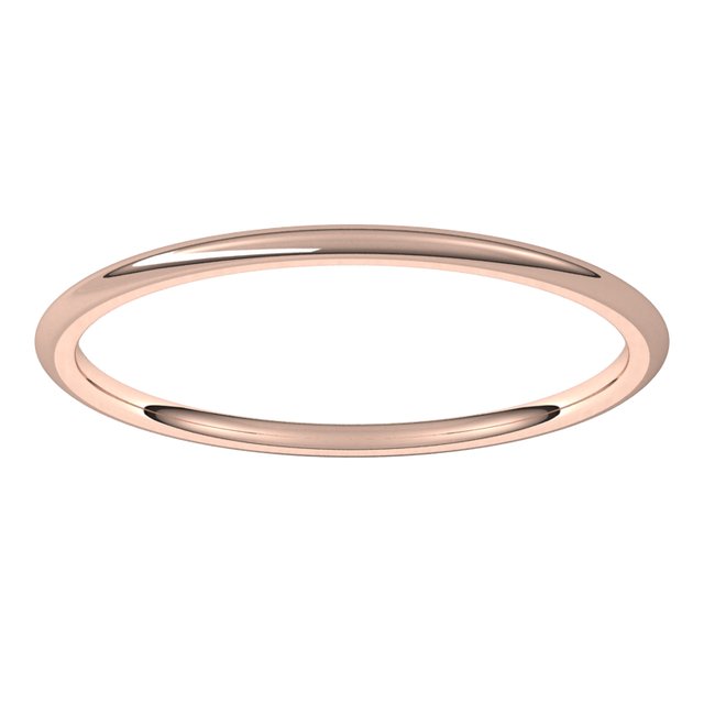 14K Yellow Or White Or Rose Gold Or Palladium Lightweight Comfort-Fit Half Round Band