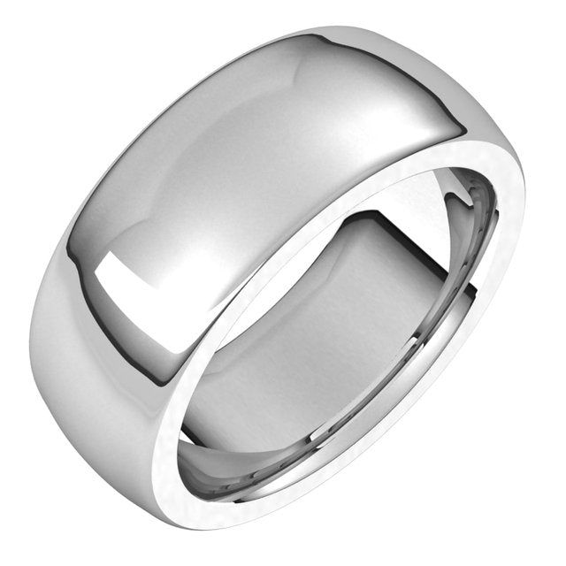 14K Yellow Or White Or Rose Gold Or Sterling Silver Or Platinum Or Palladium Heavyweight Comfort Fit Half Round Heavy Band