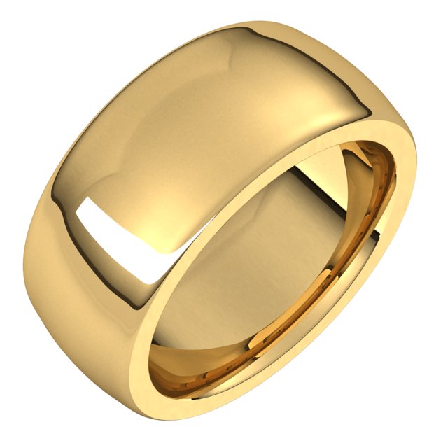 14K Yellow Or White Or Rose Gold Or Sterling Silver Or Platinum Or Palladium Heavyweight Comfort Fit Half Round Heavy Band