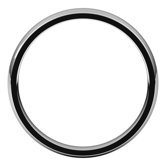 Sterling Silver Or Platinum Lightweight Comfort-Fit Half Round Band