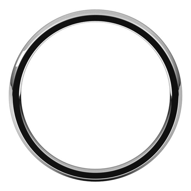 Sterling Silver Or Platinum Lightweight Comfort-Fit Half Round Band