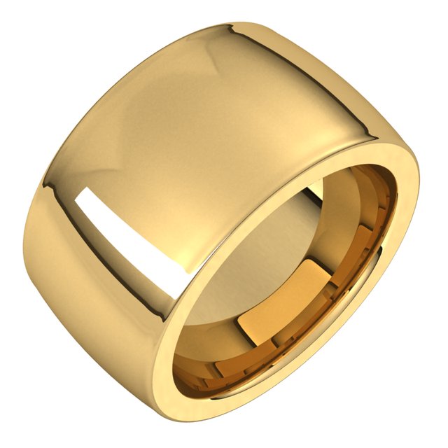 14K Yellow Or White Or Rose Gold Or Sterling Silver Or Platinum Or Palladium Heavyweight Comfort Fit Half Round Heavy Band