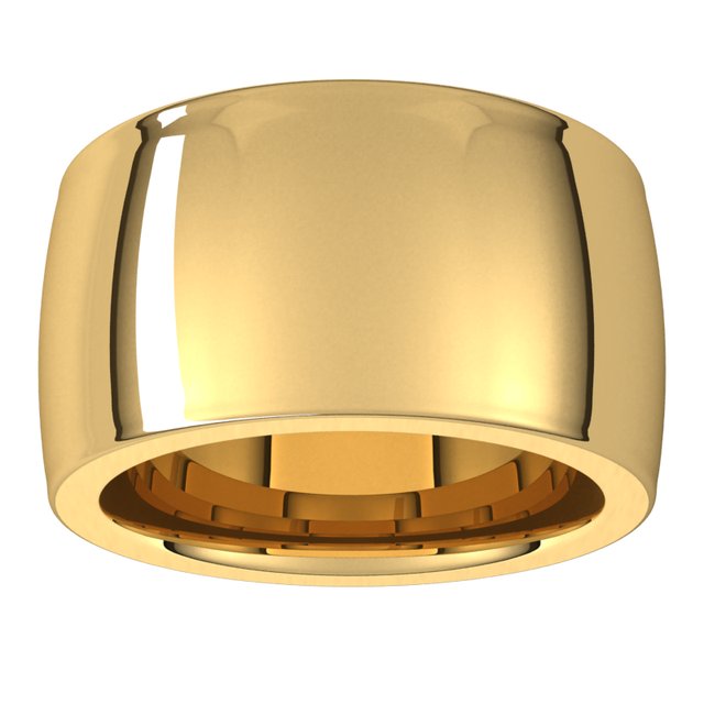 14K Yellow Or White Or Rose Gold Or Sterling Silver Or Platinum Or Palladium Heavyweight Comfort Fit Half Round Heavy Band