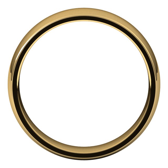 14K Yellow Or White Or Rose Gold Or Palladium Lightweight Comfort-Fit Half Round Band