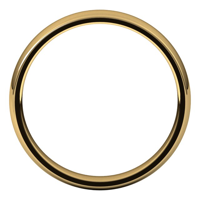 14K Yellow Or White Or Rose Gold Or Palladium Lightweight Comfort-Fit Half Round Band