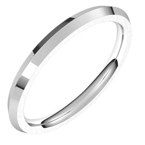 14K Yellow Or White Or Rose Gold Or Sterling Silver Or Platinum 2 Mm Standard Weight Knife Edge Comfort Fit Band