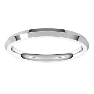 14K Yellow Or White Or Rose Gold Or Sterling Silver Or Platinum 2 Mm Standard Weight Knife Edge Comfort Fit Band