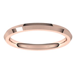 14K Yellow Or White Or Rose Gold Or Sterling Silver Or Platinum 2 Mm Standard Weight Knife Edge Comfort Fit Band