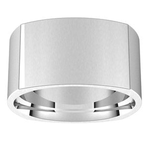 18K White Gold Square Comfort Fit Band Size 6