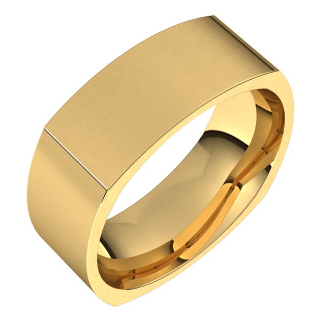18K Yellow Or White Gold Standard Weight Comfort-Fit Square Band
