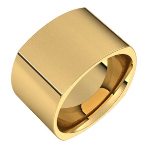 18K Yellow Or Rose Gold 12 mm Square Comfort Fit Band