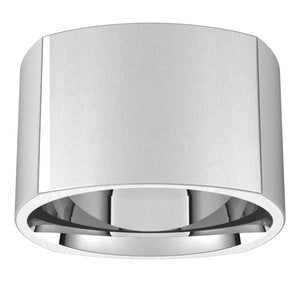 14K Yellow Or White Or Rose Gold 12 mm Square Comfort Fit Band
