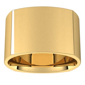 18K Yellow Or Rose Gold 12 mm Square Comfort Fit Band