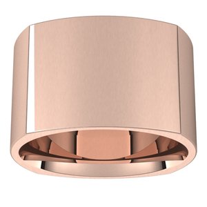 18K Yellow Or Rose Gold 12 mm Square Comfort Fit Band