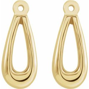 14k Yellow Or White Gold Polished Teardrop Earring Jackets
