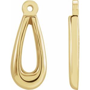 14k Yellow Or White Gold Polished Teardrop Earring Jackets