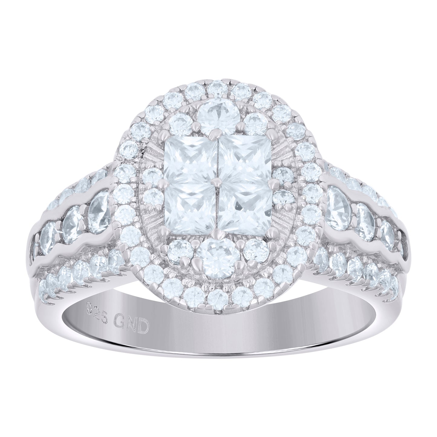 Sterling Silver Womens Cubic Zirconia Oval Bridal Anniversary Engagement Wedding Ring