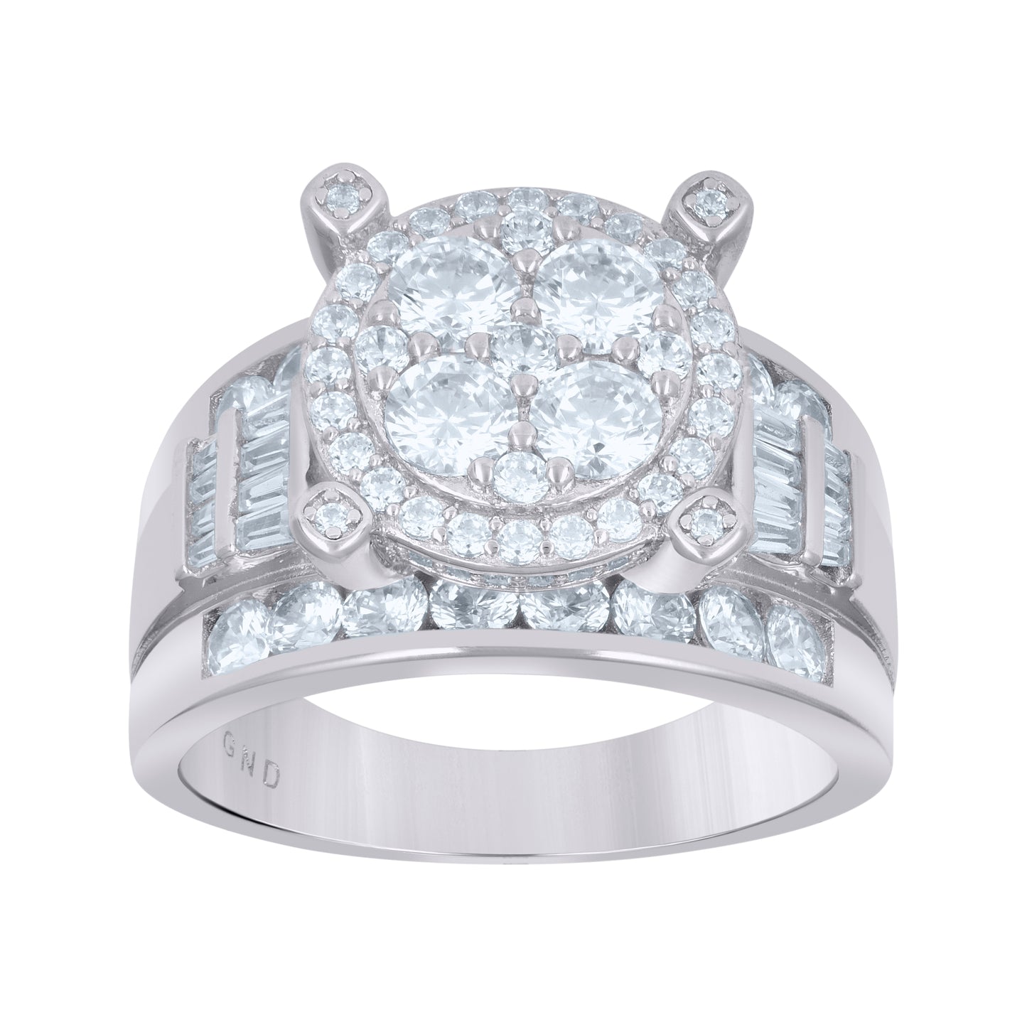 Sterling Silver Womens Baguette Cubic Zirconia Bridal Anniversary Engagement Wedding Ring