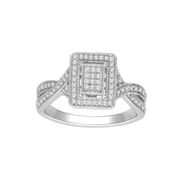 10K White Gold 0.25 Cttw Diamond Ladies Ring