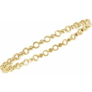 14K Yellow Gold 7 In Polished Bangle Bracelet
