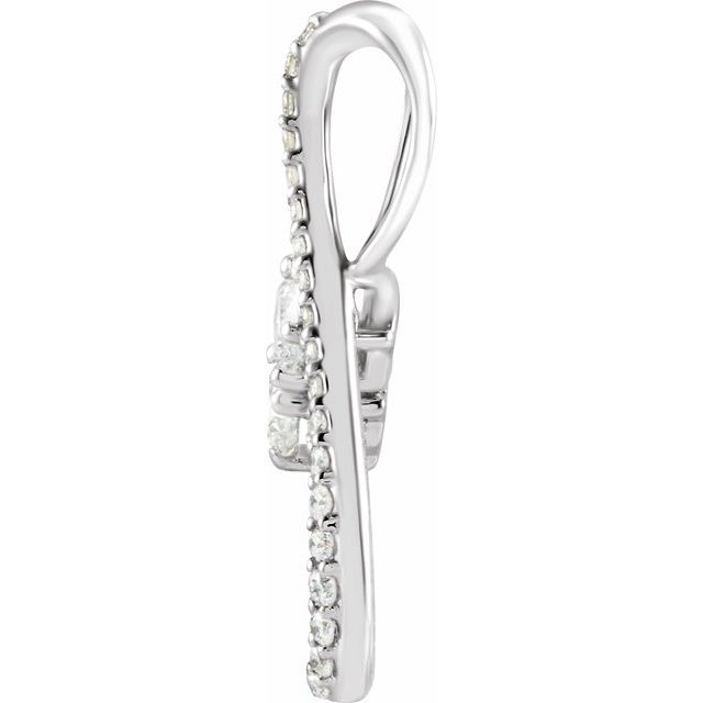 14K White Gold Round 2.5Mm I1, H+ Polished 1/5 Ctw Natural Diamond Infinity-Inspired Pendant