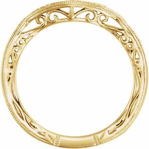 14K Yellow Gold Polished Vintage-Inspired Matching Band Size 6