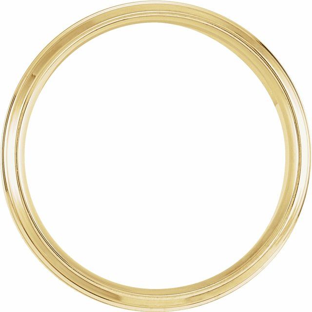 14K Yellow Gold Or Platinum 7 Mm Polished Beveled-Edge Inlay Comfort-Fit Band With Satin Finish, Size 9.5