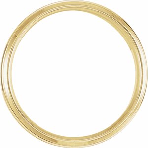 14K Yellow Gold 7 Mm Polished Beveled Edge Comfort-Fit Band With Satin Finish Size 8.5