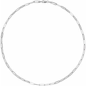 14K Yellow Or White Or Rose Gold Or Sterling Silver 3.85 mm Lobster Clasp Polished Paperclip-Style Chain
