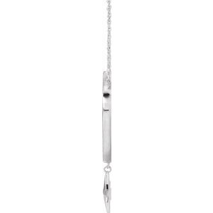 Sterling Silver 23.8 X 15.7 Mm 18 In Polished Miraculous Mary Necklace