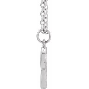 Sterling Silver 16 In Polished Initial Necklace