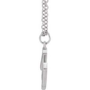 14K White Gold 16 In Polished Initial Necklace