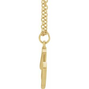 18K Yellow Gold Gold-Plated Sterling Silver Initial 18 In Polished Initial Necklace