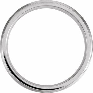 Cobalt 7 mm Beveled Band with Silver Inlay Size 11