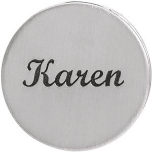 Sterling Silver 12.5 Mm Polished Engravable Disc Slide Pendant With Scroll Detail