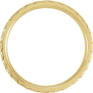 14K Yellow Gold 6 Mm Polished Scalloped Edge Comfort-Fit Satin Finished Band Size 10
